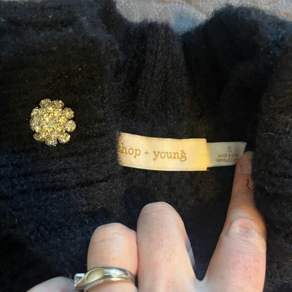 Bishop + young chandler knit sweater‎ black rhinestone embellishment small - Picture 9 of 13
